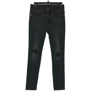 American Eagle Outfitters Men's Ne(x)t Level Flex Distressed Black Jeans 28x30